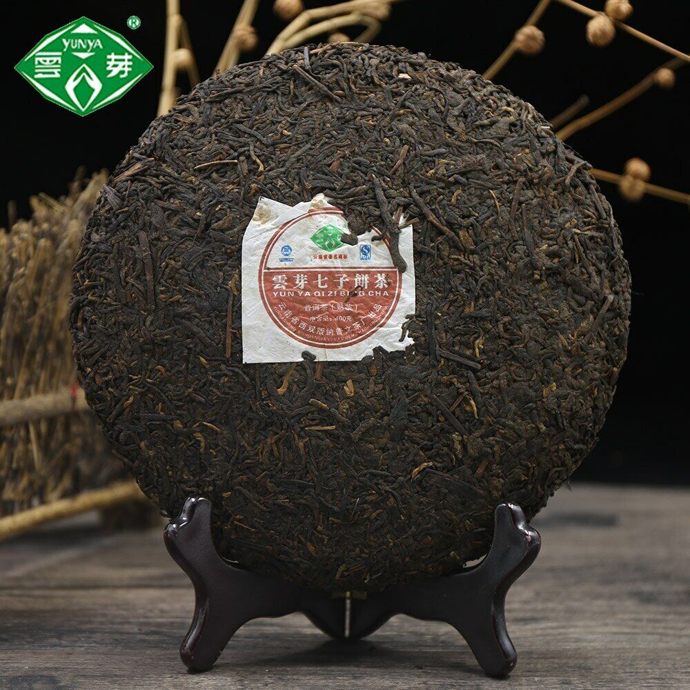 Yunnan Pu-erh Premium YUN YA QI ZI BING CHA Puer Ripe Shu Cake Tea 400g