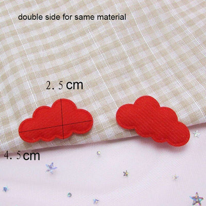 60Pcs/Lot 4.5x2.5cm Felt Cloud Padded Appliques Artificial Crafts Hairclip Patch