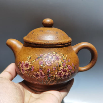 Vintage Chinese Yixing Purple Clay Teapot Zisha Ceremony Plum Blossom Teaware
