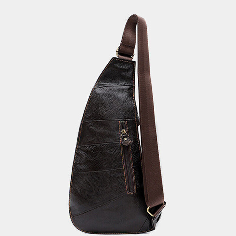 100% Genuine Leather Men's Crossbody Bag Shoulder Bags Sling Backpack for Hiking