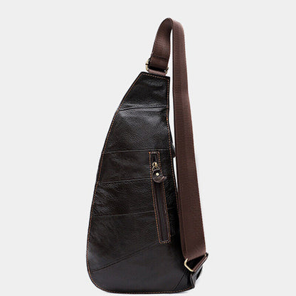 100% Genuine Leather Men's Crossbody Bag Shoulder Bags Sling Backpack for Hiking