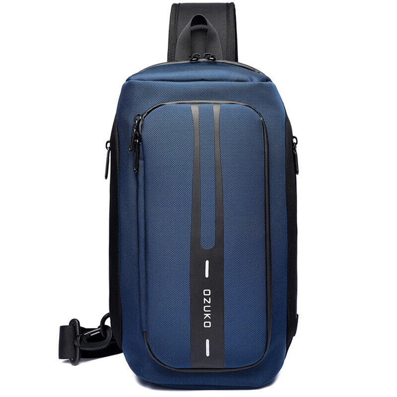 Men's Sling Backpack Oxford cloth Waterproof&Anti-theft Crossbody Bag USB Port
