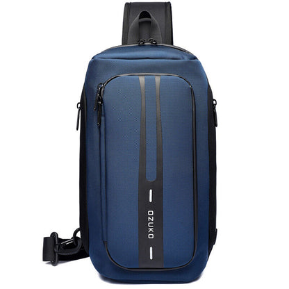 Men's Sling Backpack Oxford cloth Waterproof&Anti-theft Crossbody Bag USB Port