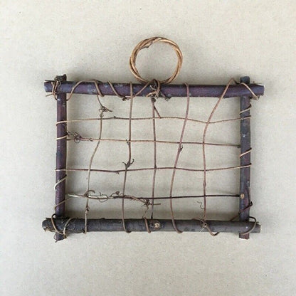 Air Plant Frame Rustic Rattan Holder Wall Hanging Planter For Home Decor 30x25cm