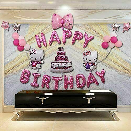 Hello Kitty Birthday Party Decorations Balloon Banner Cake Toppers Set
