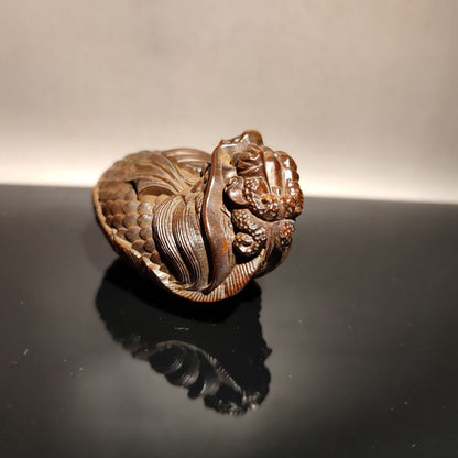 christmas ornaments Wooden handle piece miniature item bag ornament dragon fish