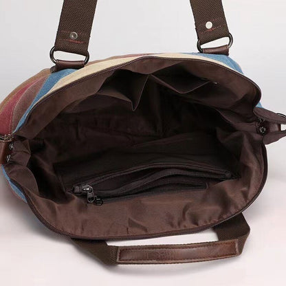 Canvas Women's Bag One Shoulder Handbag Lady's Crossbody Big Bag Contrast Bag