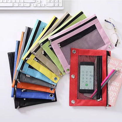 Mesh Pencil Pen Case Zipper Travel Pouch Cosmetic Bag Storage Stationery ಇ