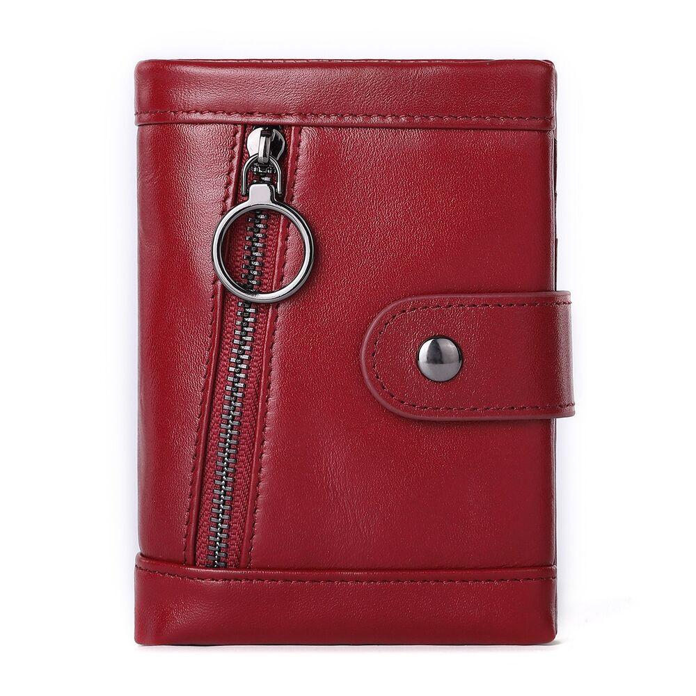 RFID Blocking Wallet Genuine Leather Purse Credit Card Holder Zipper Clutch Bags