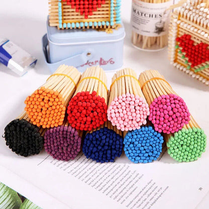 Matches 80Pcs Wood Various Size Colorful Match-Head Safety Lighting Candles Tool
