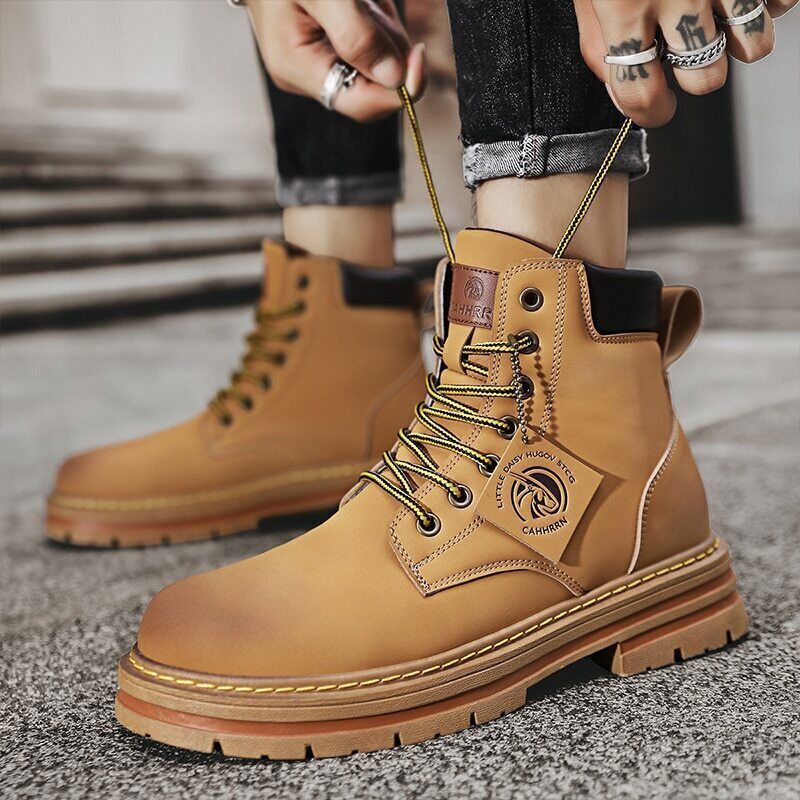 Boots Men Leather Snow Boots Man Shoes Outdoor Ankle Boots Men's Sneakers