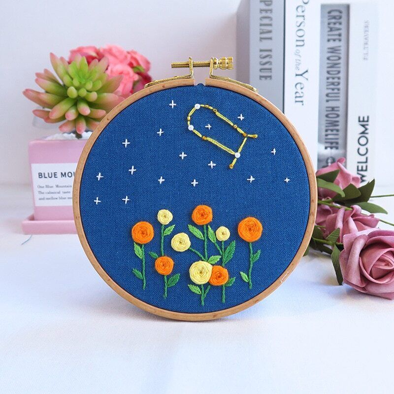 Embroidery Kit DIY Needlework Zodiac Horoscope Needlecraft Cross Stitch Artcraft