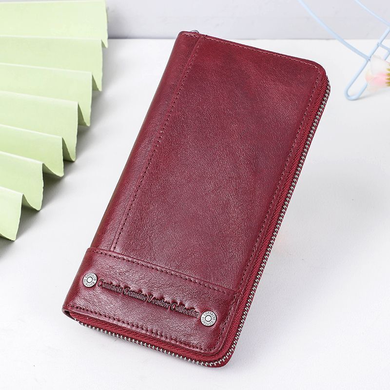 Wallets Genuine Leather Card Holder Purse Zipper Wallet Fashion Clutch Bag 1 PC