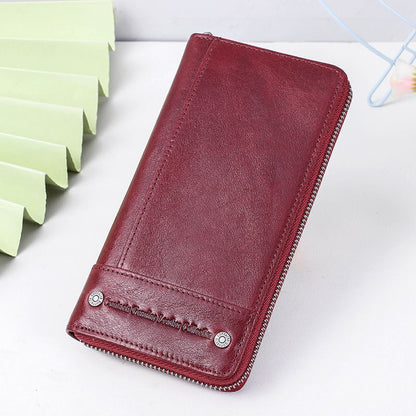 Wallets Genuine Leather Card Holder Purse Zipper Wallet Fashion Clutch Bag 1 PC