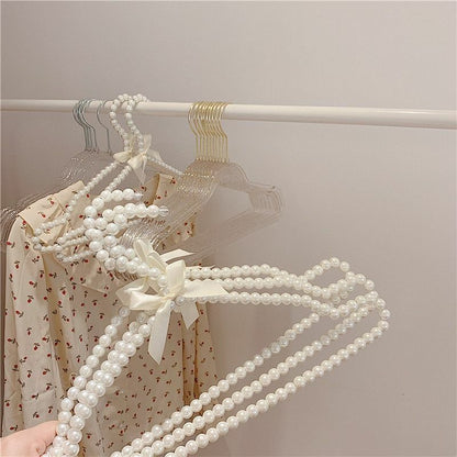 Clothes Hangers Glittering Powder Transparent Pearl Skirt Rack Plastic 40x23.5cm