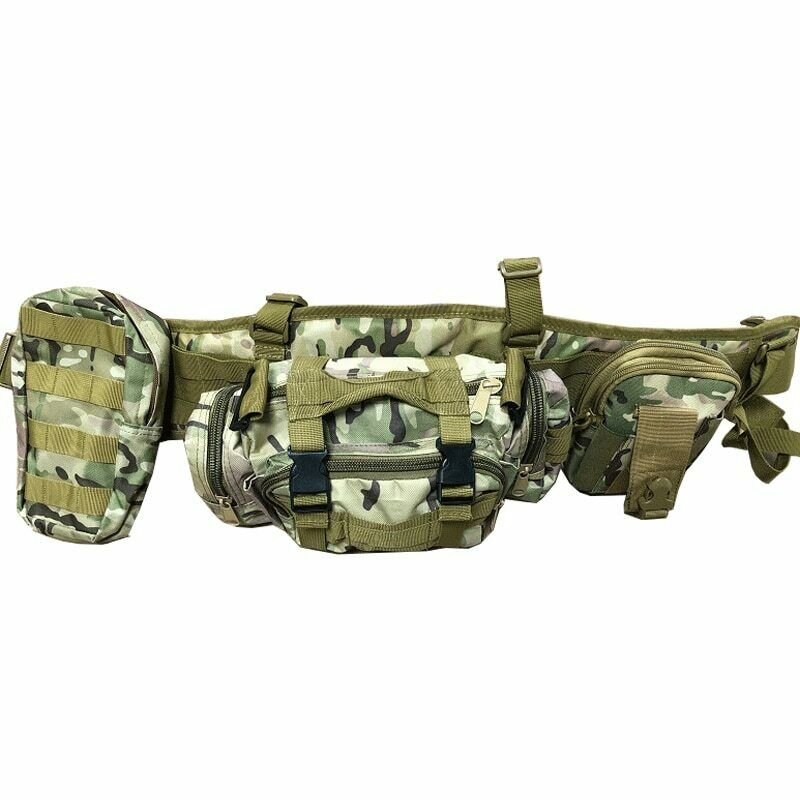 Army War Battle Belt Military Tactical Nylon Waist Bag Tools Carrier CS Belt