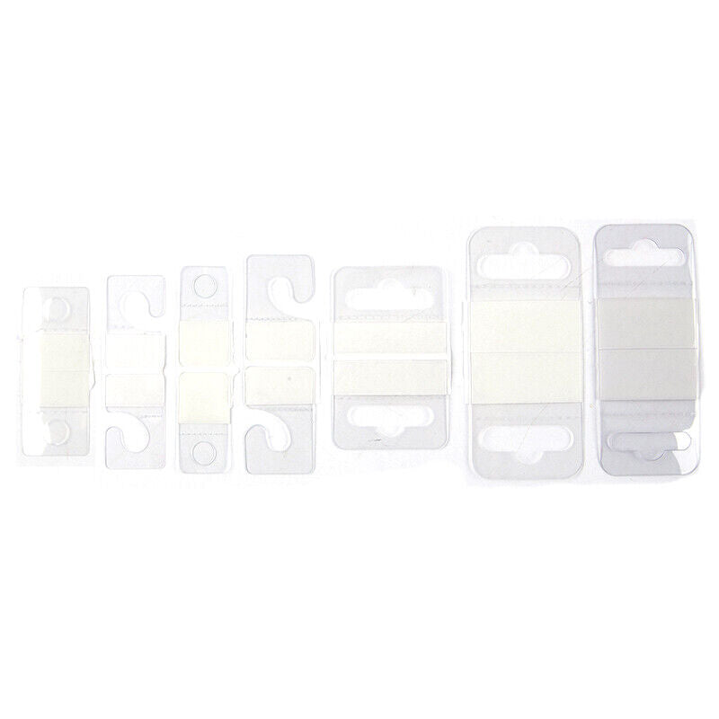 100pcs PVC Slot Hole Adhesive Hang Tags Hook Merchandise Box Bag Hangers Displa'