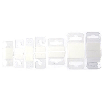 100pcs PVC Slot Hole Adhesive Hang Tags Hook Merchandise Box Bag Hangers Displa'