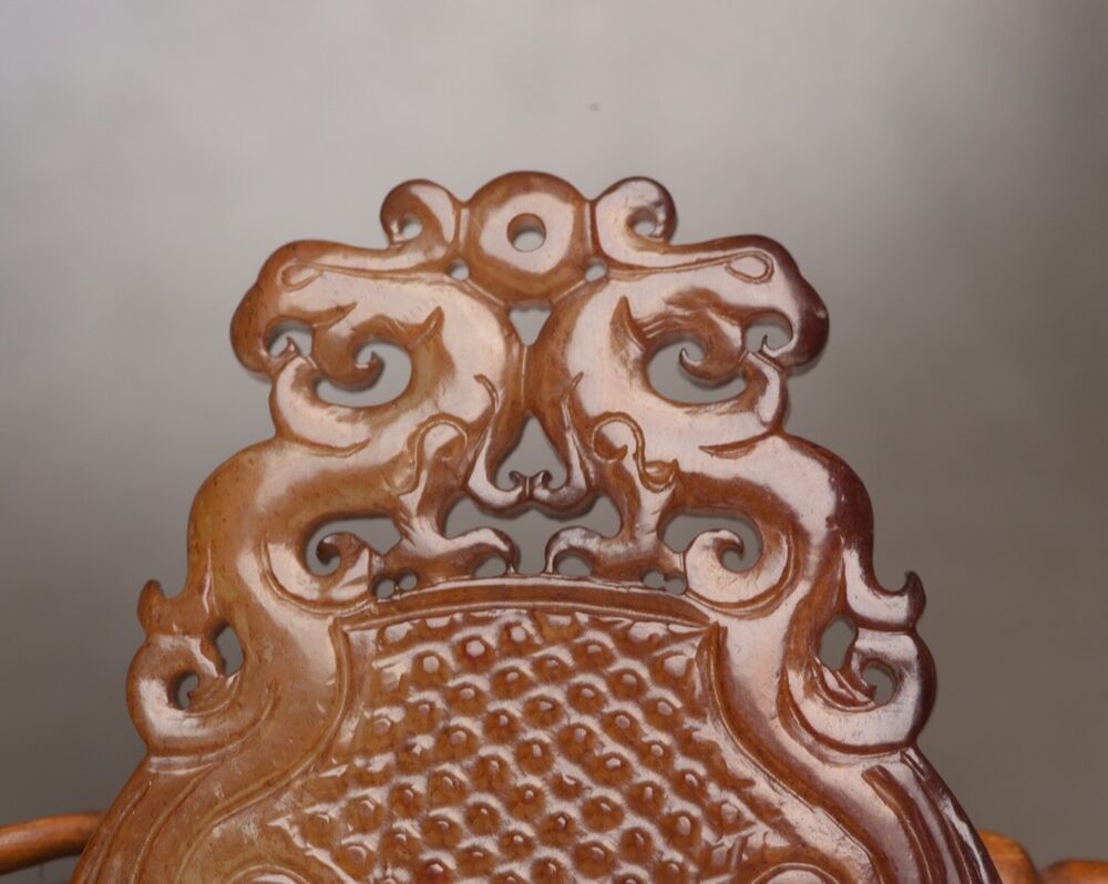 Chinese Vintage Antique Hetian Jade Carving Exquisite Phoenix Statue Collection