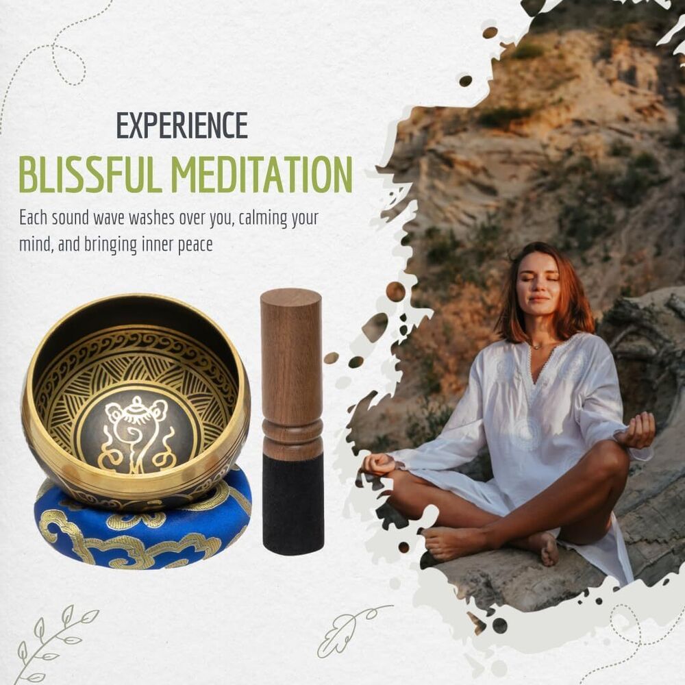 Tibetan Singing Bowl Set for Meditation Yoga Spiritual Healing Mindfulness