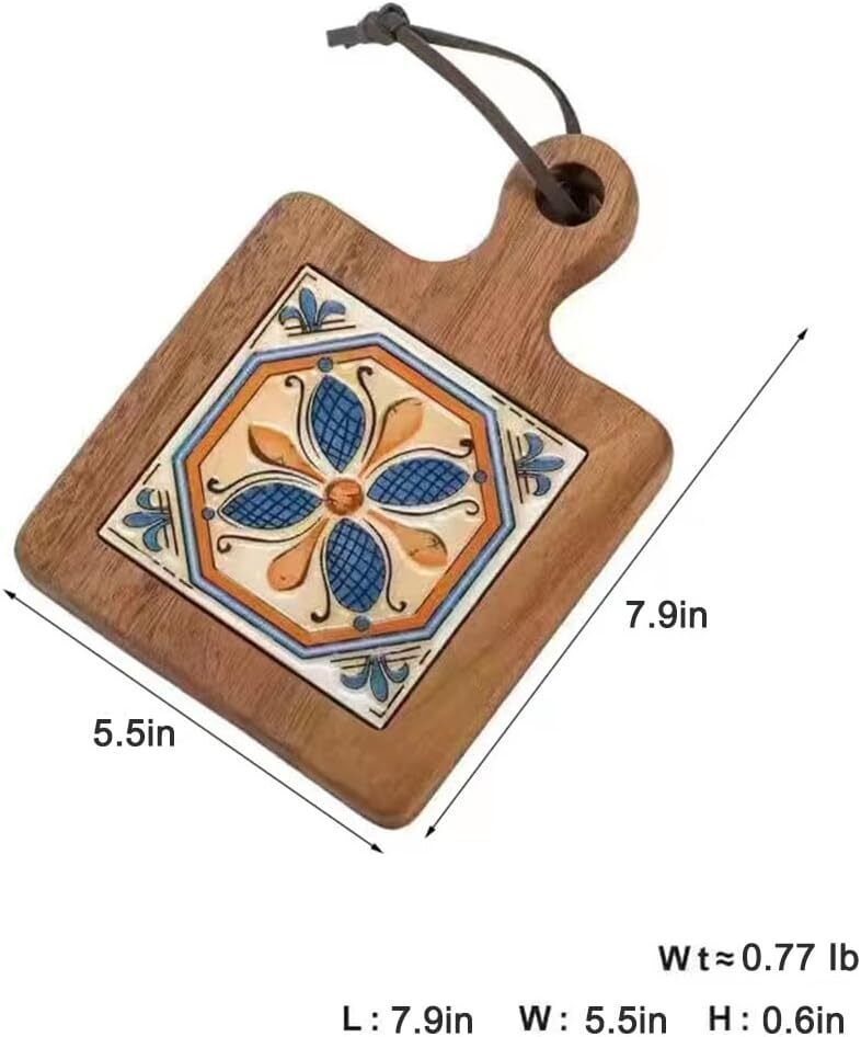 Wooden Inlay Ceramic Tiles Mats Rack High Temperature Trivet Pot Holders Pads