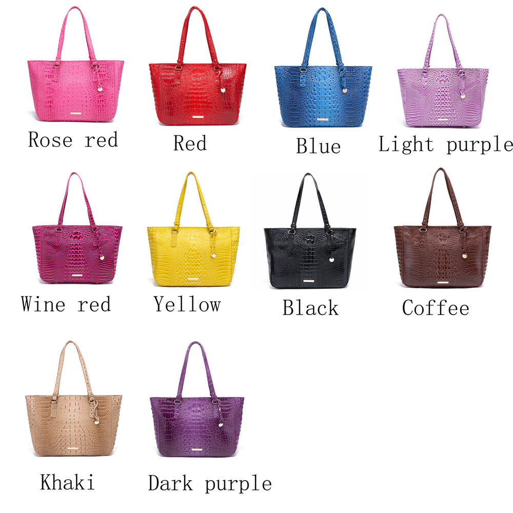 Women Patent Leather Crocodile Handbag Sling Satchel Tote Shoulder Bag Party Bag