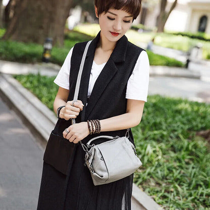 Winter Shoulder Bag Ladies Genuine Handbag Women Cowhide Crossbody Bags