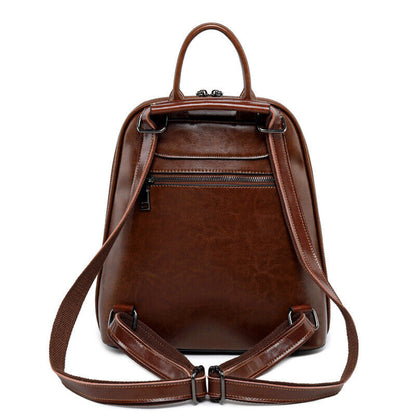 100% Genuine Leather Women's Backpack Travel Bag Rucksack Crossbody Handbags