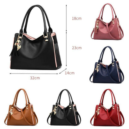 Women's Ladies Vintage PU Leather Handbag Crossbody Tote Messenger Shoulder Bag