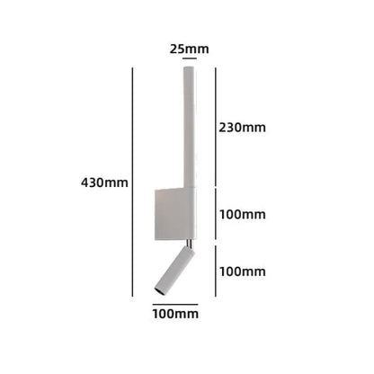 Bedside Wall Lamp Nordic 330 Degree Rotation Adjustable Indoor Lighting W/Switch
