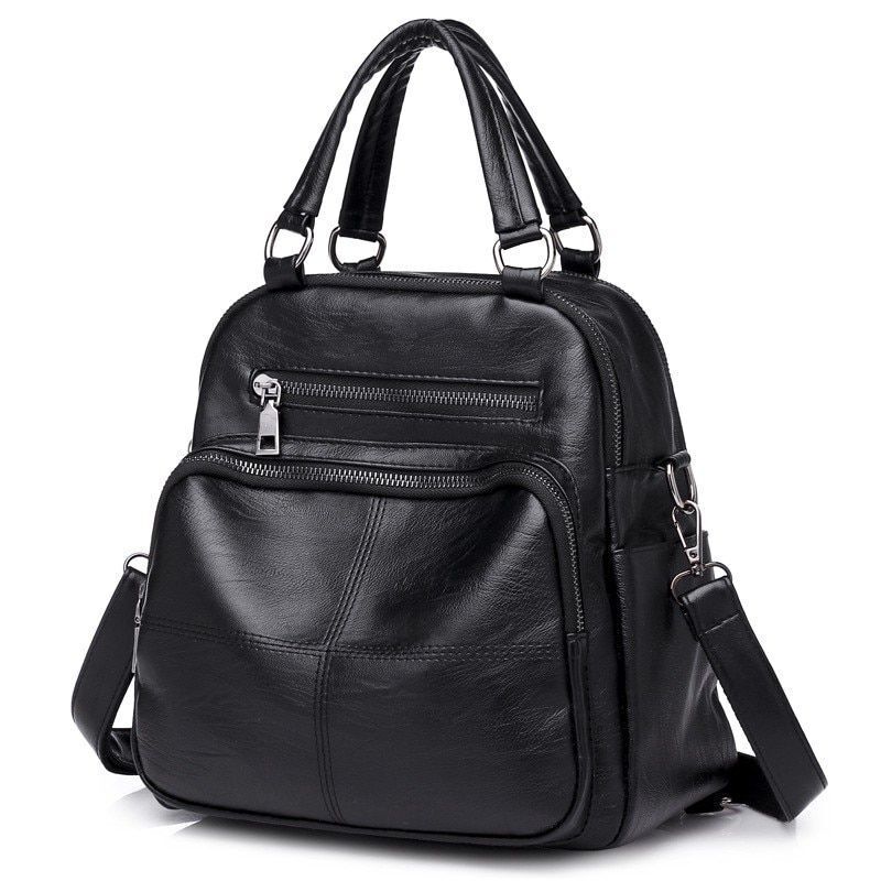 Synthetic Leather Retro Casual Shoulders Bag Backpack Handbags Multiple Pockets