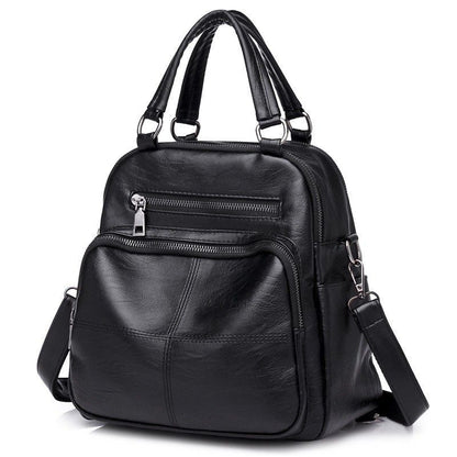 Synthetic Leather Retro Casual Shoulders Bag Backpack Handbags Multiple Pockets