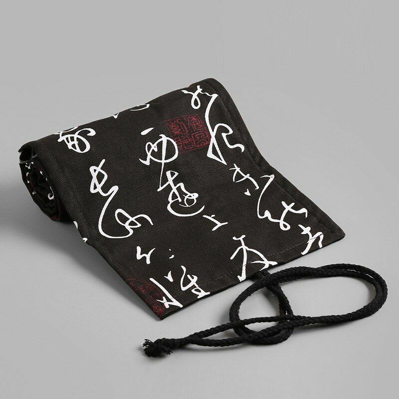 School Pencil Case Cute Canvas Roll Stationery Pouch Supplies Boys Girls Pen Bag