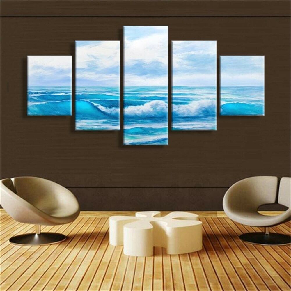 5 Pieces Seascape Poster and Print Wall Art for Living Room Home Decor Unframed