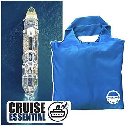 Collapsible Travel Tote Bag for Cruise, Beach, Shopping & Large, Blue