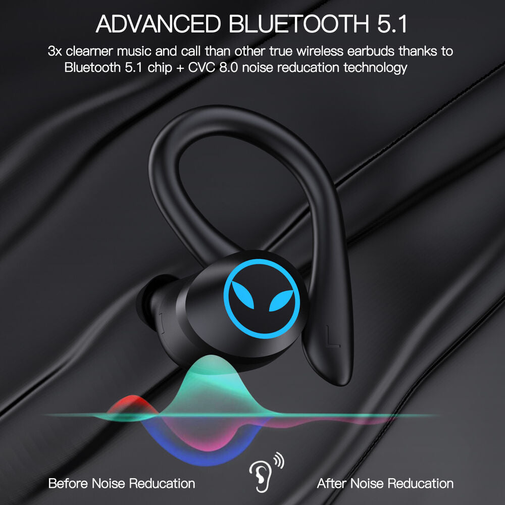 Bluetooth 5.1 Headset TWS Wireless Earphones Earbuds Headphones Stereo Ear Hook