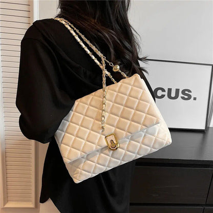 Quilted Shoulder Bags Women 2023 Crossbody Bags PU Leather Ladies Handbags