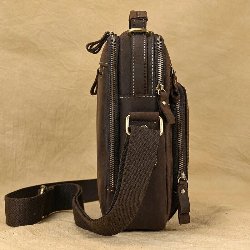 Men's Shoulder Bag Double Pocket Flap Messenger Bag Man Handbag
