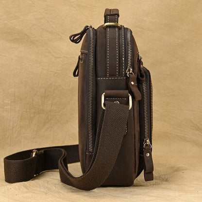 Men's Shoulder Bag Double Pocket Flap Messenger Bag Man Handbag