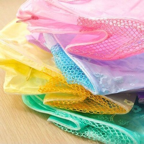 Flower Print Cosmetic Bag Transparent Makeup Pouch Case Travel Small Toiletry