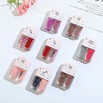 Nail Polish 2 Pcs Manicure Constellation Double Colors Matte UV Gel Lacquer Soak