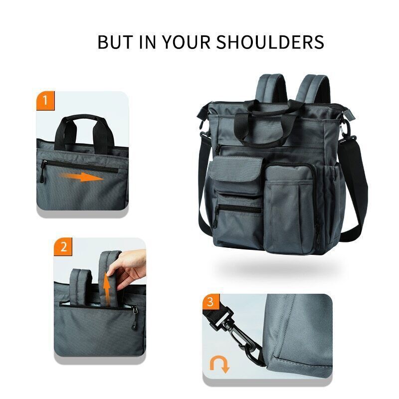 Shoulder Messenger Bag Business Men Male USB Port Backpack Travel Handbag