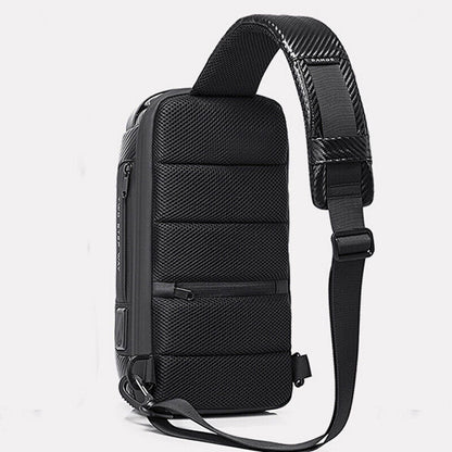 Men's Sling Backpack Carbon Fiber Waterproof&Anti-Thef Crossbody Sport Chest Bag