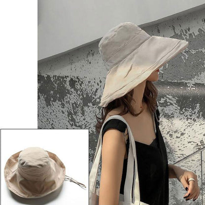 Beach Wide Brim Cap Sun Women Summer Protection Foldable Hiking Hat Bucket