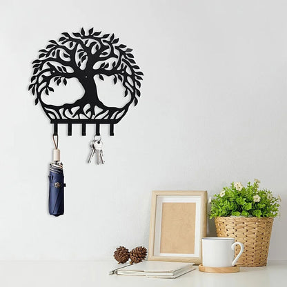 Tree Of Life Wall Mounted Key Hooks Matt Black,Mounted Key Hooks