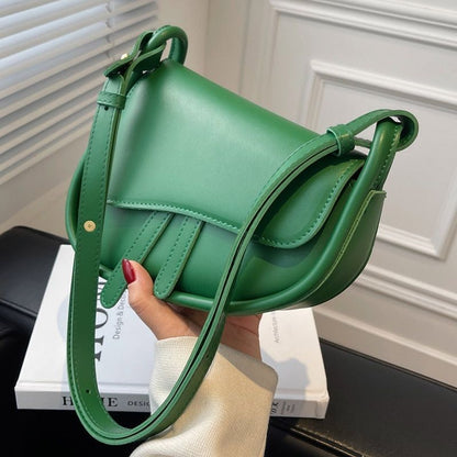 Mini Leather Flap Crossbody Bag Spring Handbag Solid Color Shoulder Bags Purses