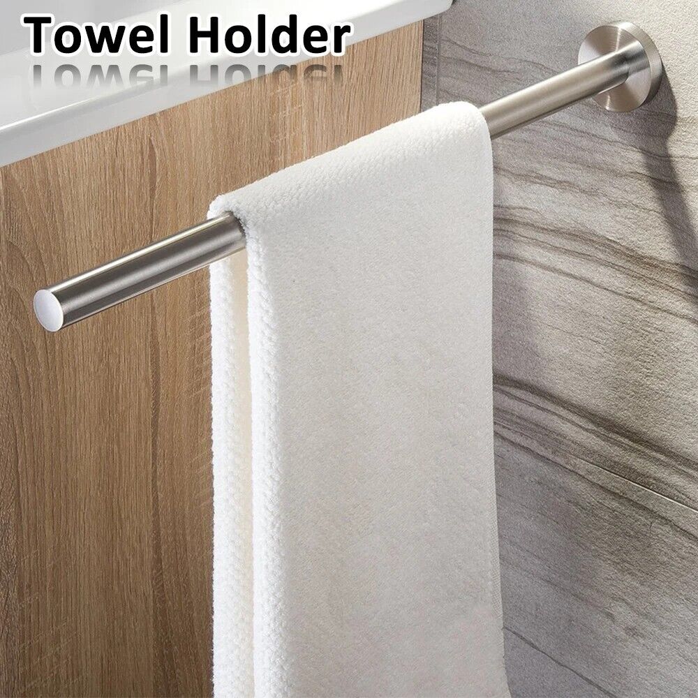 Towel Bar Stainless Steel Bathroom Kitchen Rails Hanging Organizers 41x5.1x1.9cm