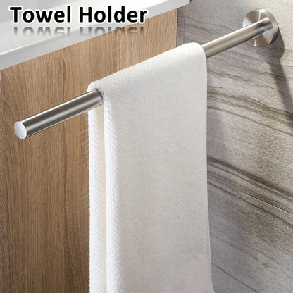 Towel Bar Stainless Steel Bathroom Kitchen Rails Hanging Organizers 41x5.1x1.9cm