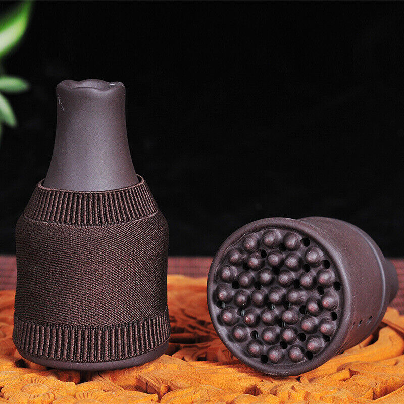 Purple Clay Head Moxibustion Cup Massage Guasha Moxa Pot Wormwood Tool 艾灸艾草艾条艾柱