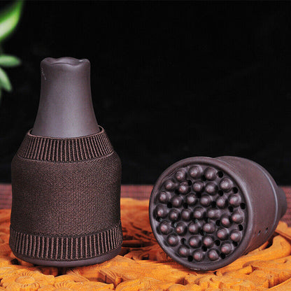 Purple Clay Head Moxibustion Cup Massage Guasha Moxa Pot Wormwood Tool 艾灸艾草艾条艾柱